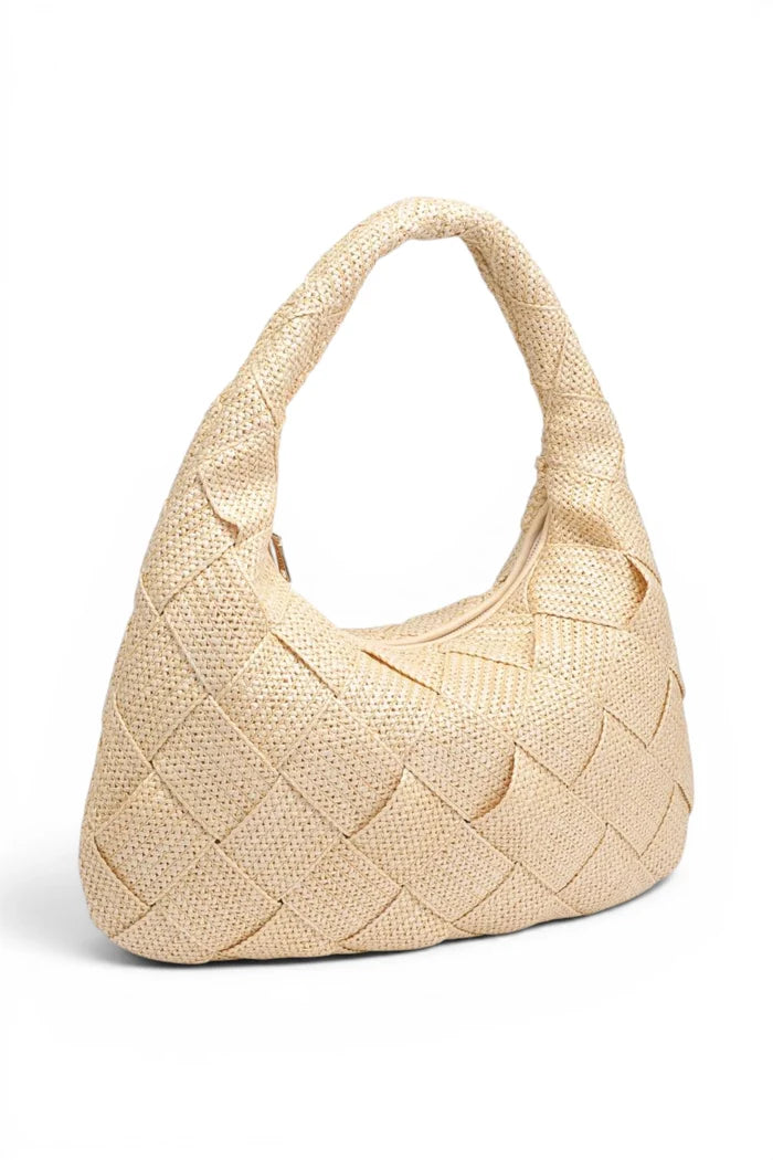 Dare to Dream Large Woven Straw Hobo Bag | Cream