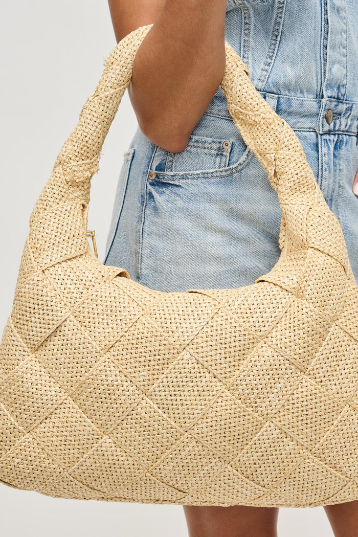 Dare to Dream Large Woven Straw Hobo Bag | Cream