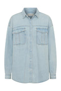 Daydream Heart Oversized Denim Shirt | Sea Mist Blue
