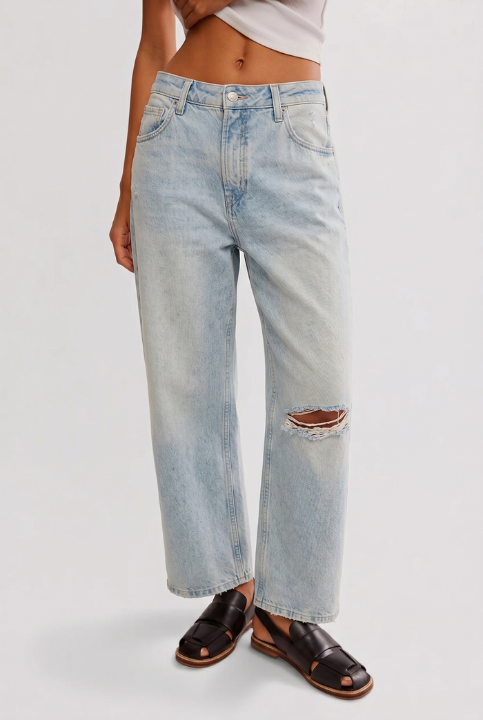 Deep Trance Dropped Boyfriend Jeans | Bleached Out