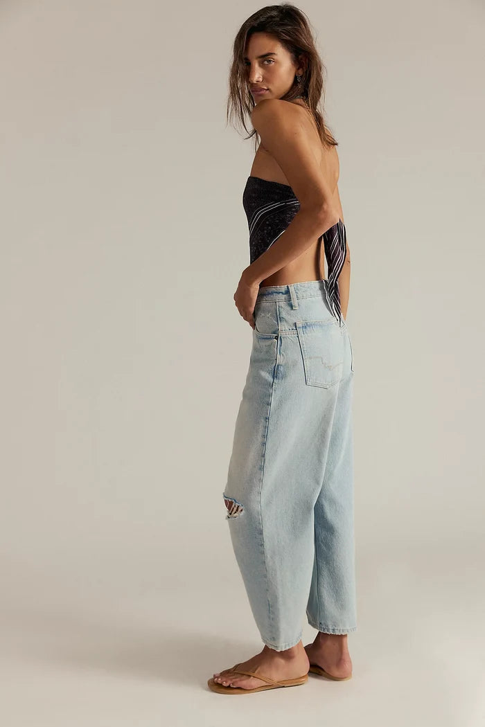 Deep Trance Dropped Boyfriend Jeans | Bleached Out