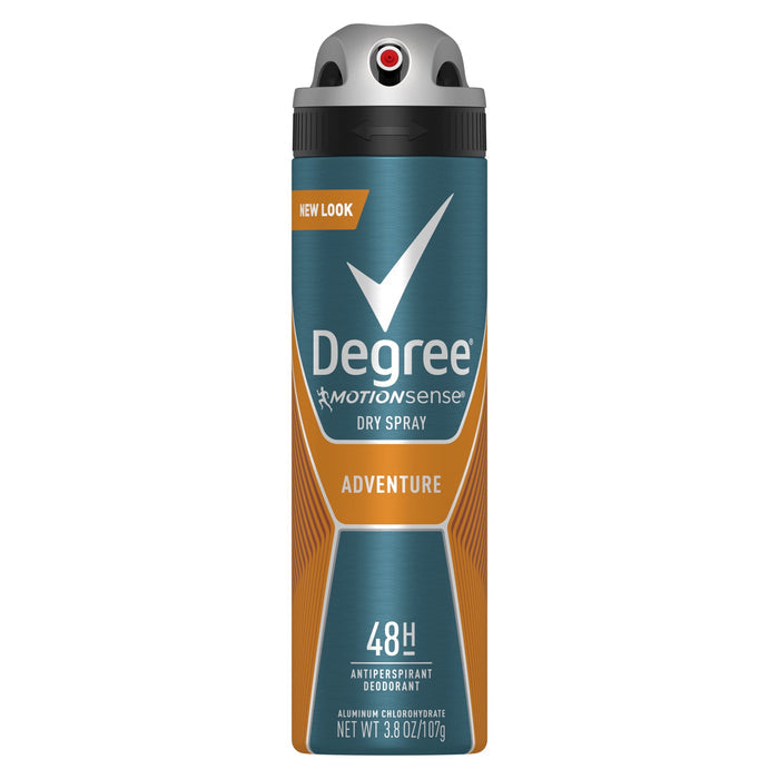 Degree Advanced Long Lasting Men's Antiperspirant Deodorant Dry Spray, Adventure, 3.8 oz
