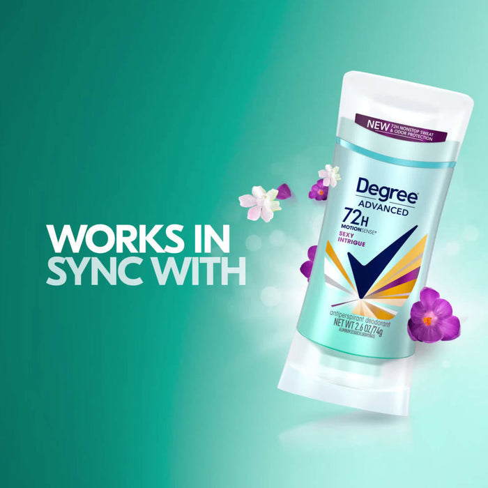 Degree Advanced Long Lasting Women's Antiperspirant Deodorant Stick Twin Pack, Sexy Intrigue, 2.6 oz