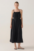 Delphine Dress | Black Cotton Tencel