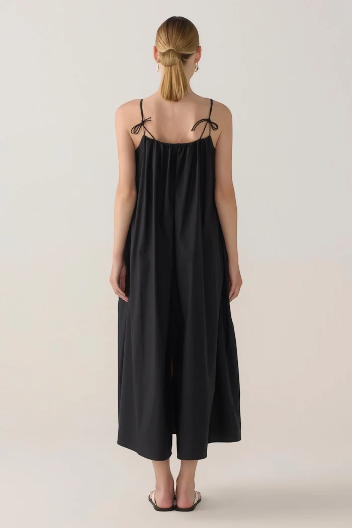 Delphine Dress | Black Cotton Tencel
