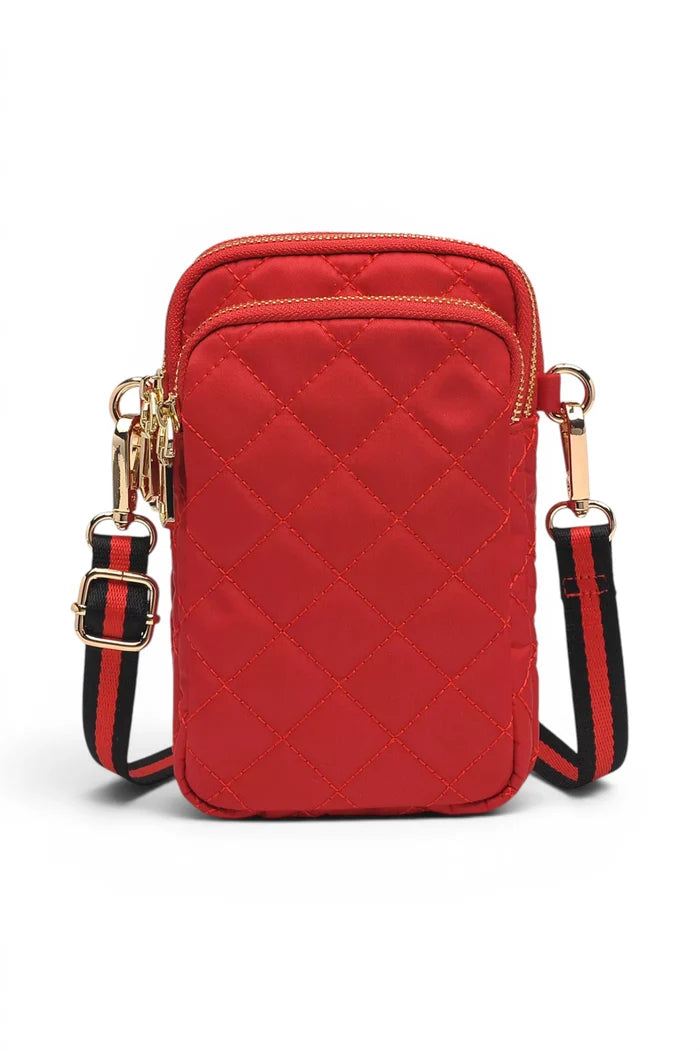 Divide & Conquer Quilted Crossbody | Red