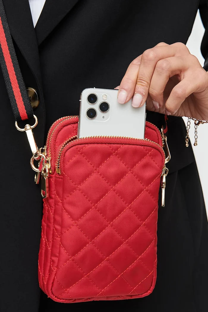 Divide & Conquer Quilted Crossbody | Red