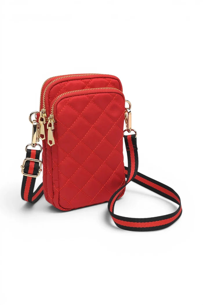 Divide & Conquer Quilted Crossbody | Red