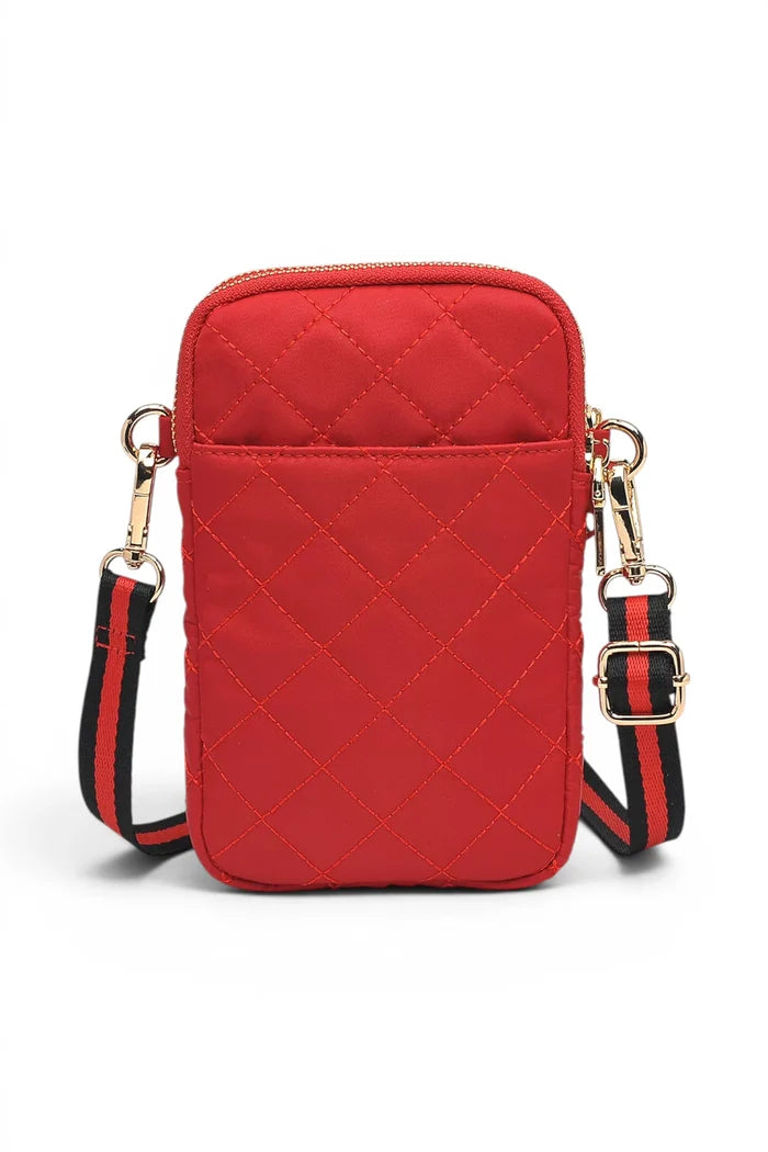 Divide & Conquer Quilted Crossbody | Red