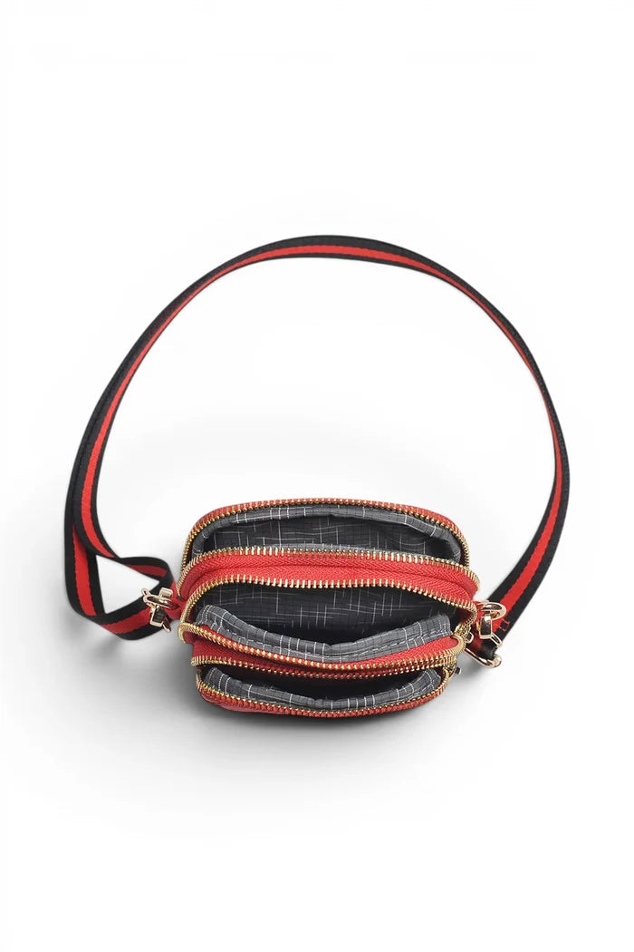 Divide & Conquer Quilted Crossbody | Red