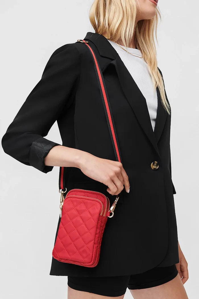 Divide & Conquer Quilted Crossbody | Red