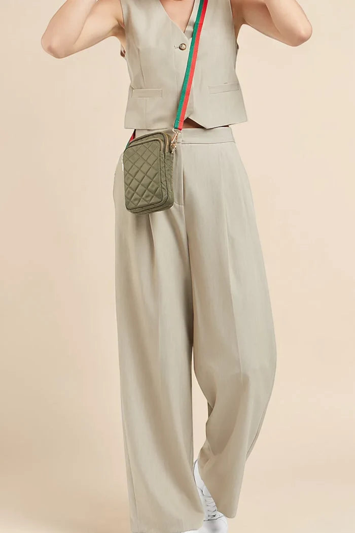 Divide & Conquer Quilted Crossbody | Sage