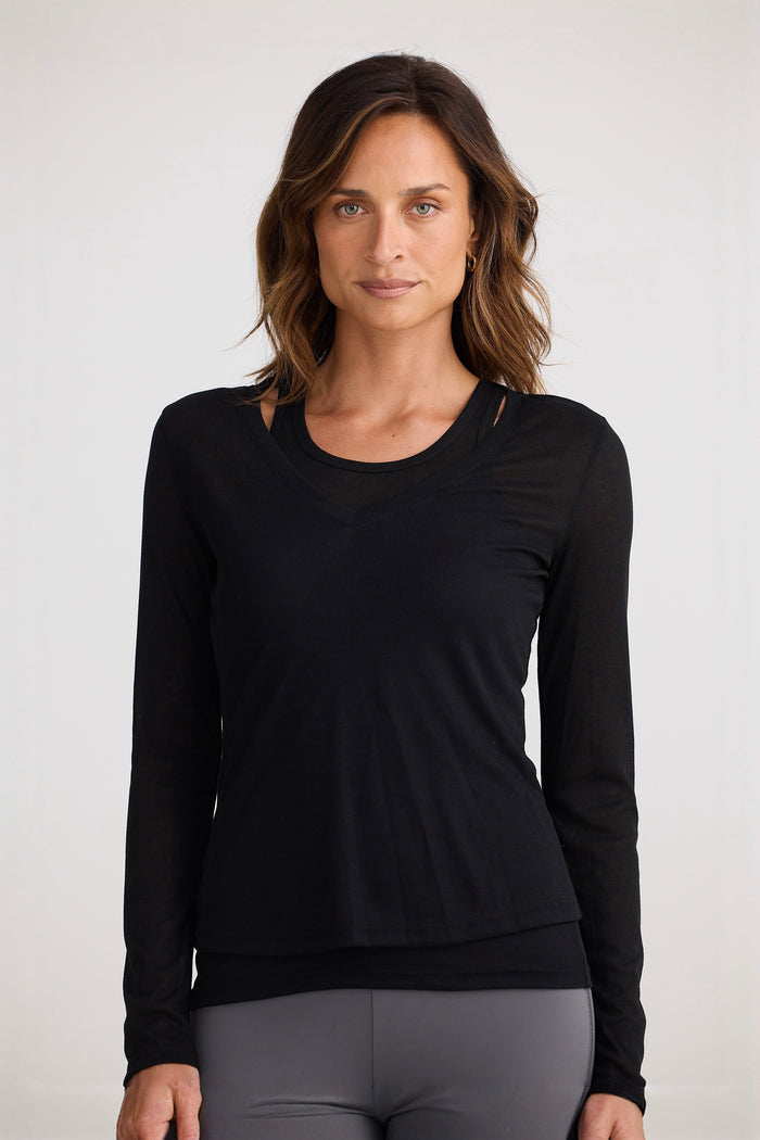 Double Trouble Top | Black