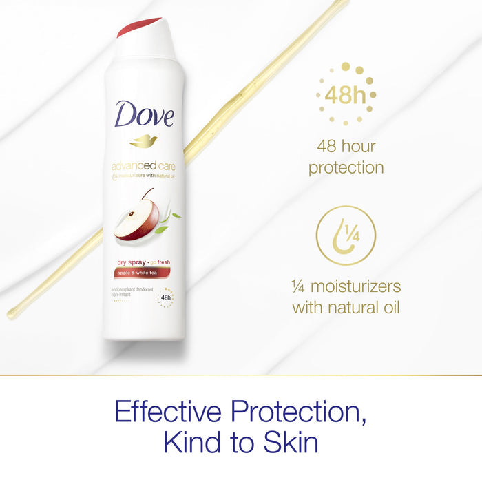 Dove Advanced Care Women's Antiperspirant Deodorant Dry Spray, Apple and White Tea, 3.8 oz