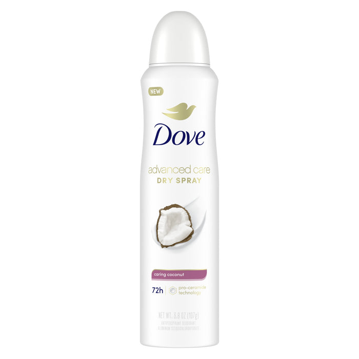Dove Advanced Care Women's Antiperspirant Deodorant Dry Spray, Caring Coconut, 3.8 oz