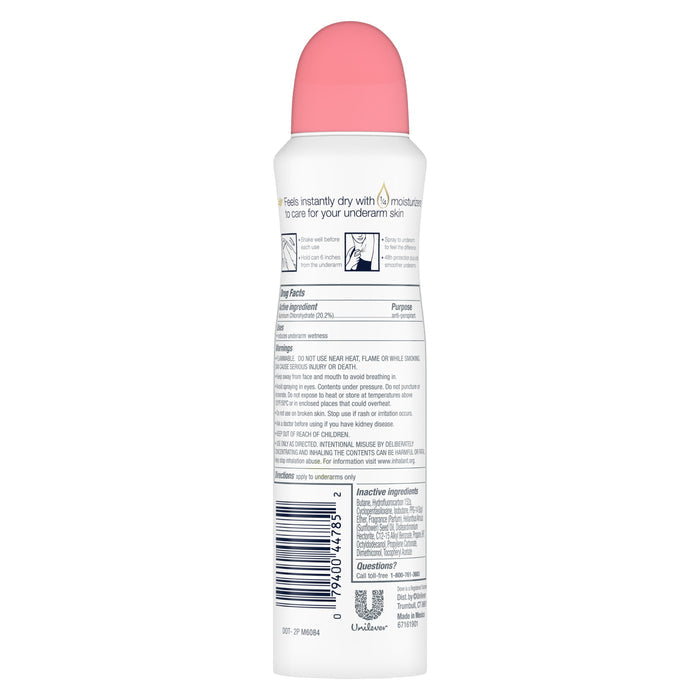 Dove Advanced Care Women's Antiperspirant Deodorant Dry Spray, Rose Petals, 3.8 oz