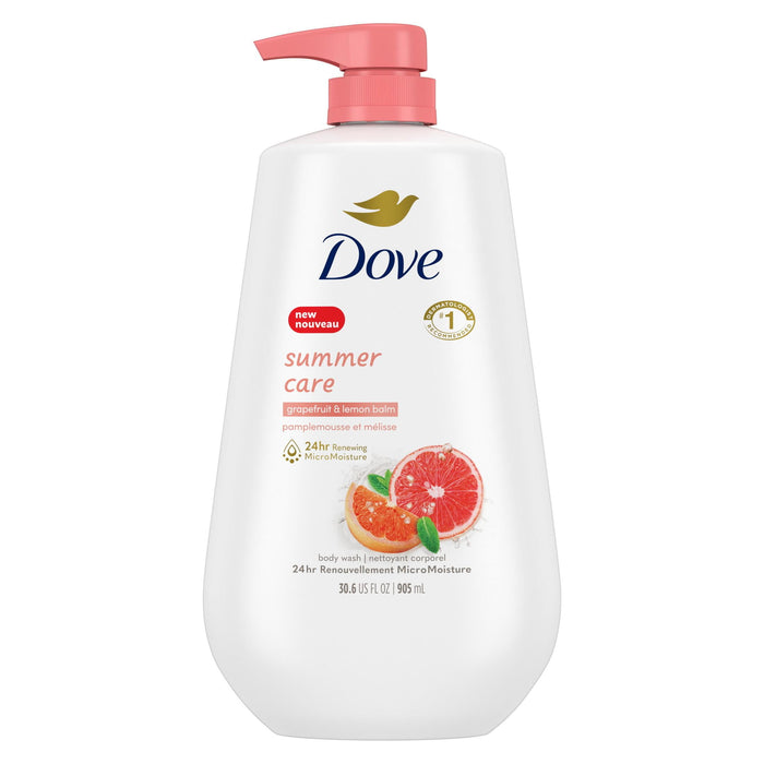 Dove Summer Care Long Lasting Body Wash, Grapefruit and Lemon Balm, 30.6 fl oz