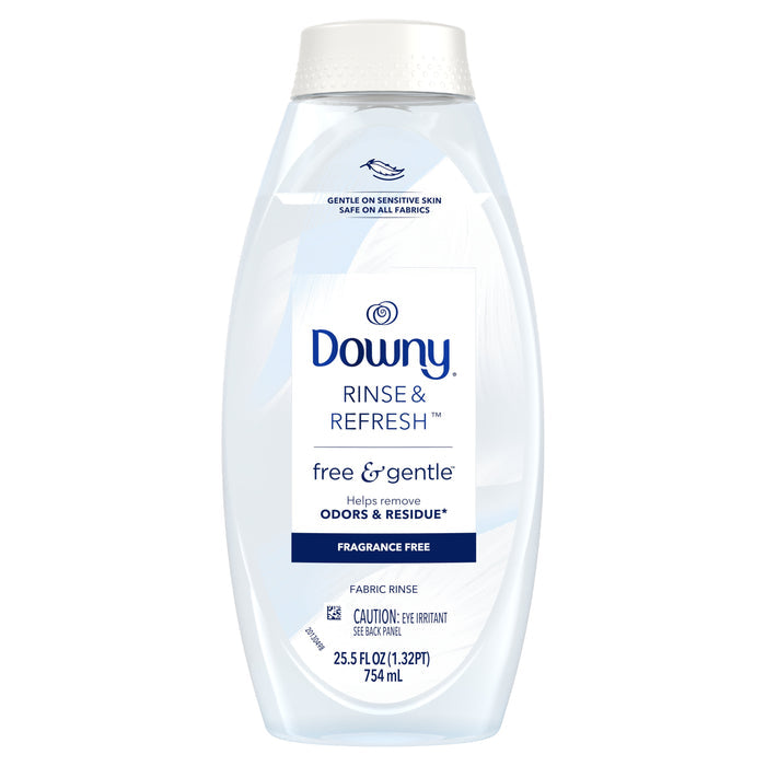 Downy Rinse & Refresh Free & Gentle Laundry Odor Remover and Fabric Softener, Fragrance Free, 25.5 fl oz
