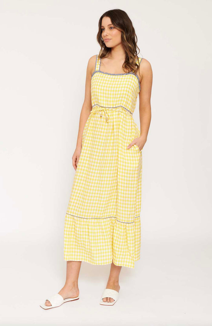 Dreamer Dress in Banana Gingham