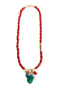 Elias Necklace | Aqua/Red