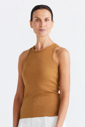 Essential Rib Tank in Toffee