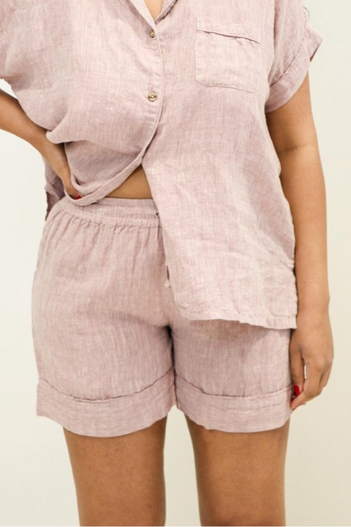 Eve Linen Short | Chambray Fondant Pink