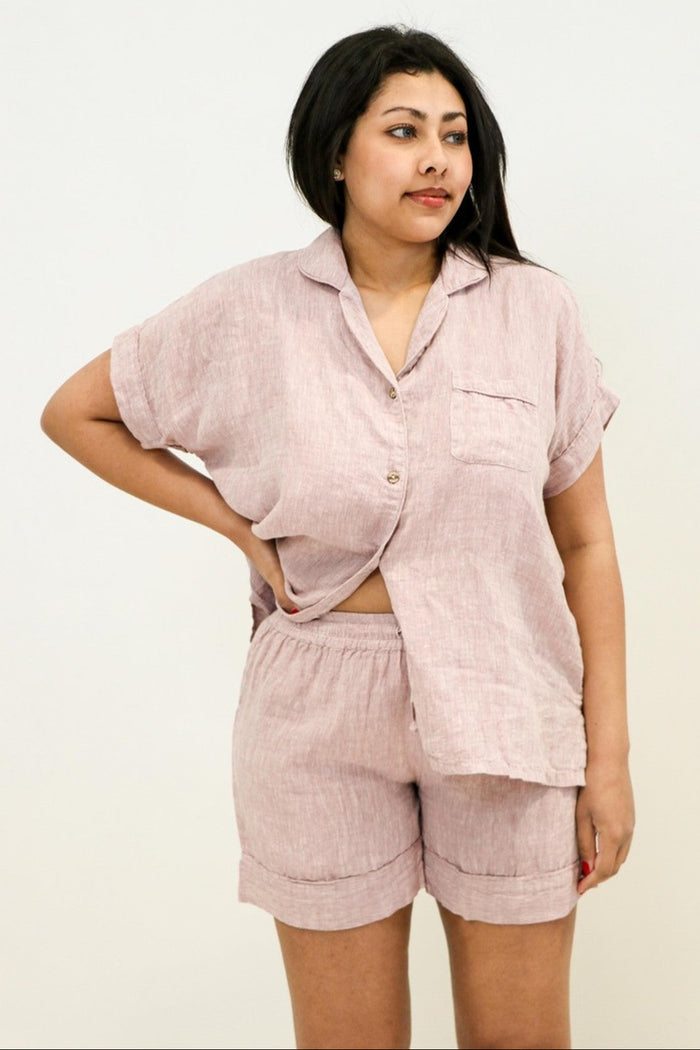 Eve Linen Short | Chambray Fondant Pink