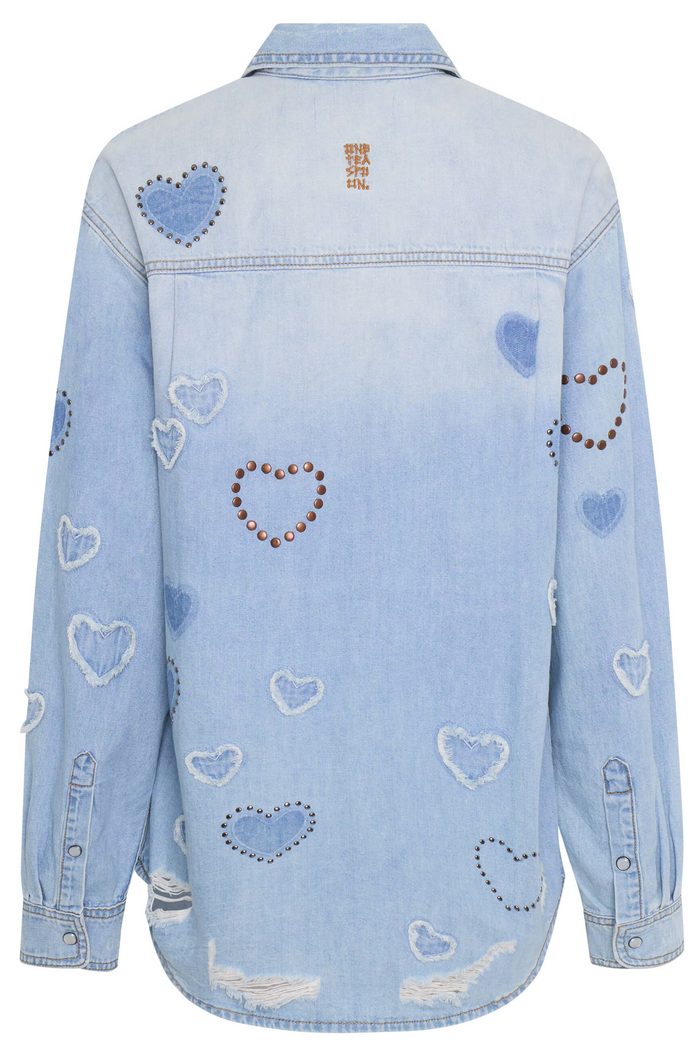 Everyday Studded Denim Shirt | Blue Heart