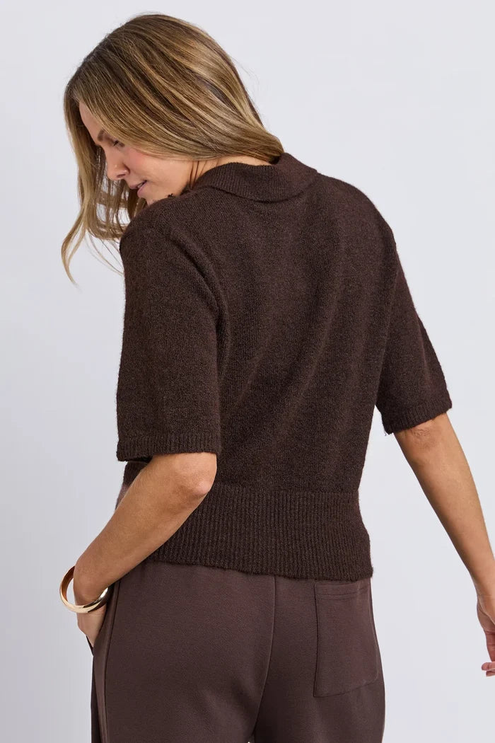 Fernie Button Knit | Coffee Bean