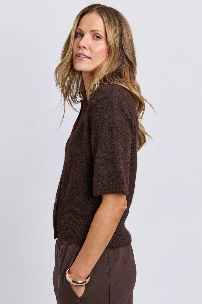 Fernie Button Knit | Coffee Bean