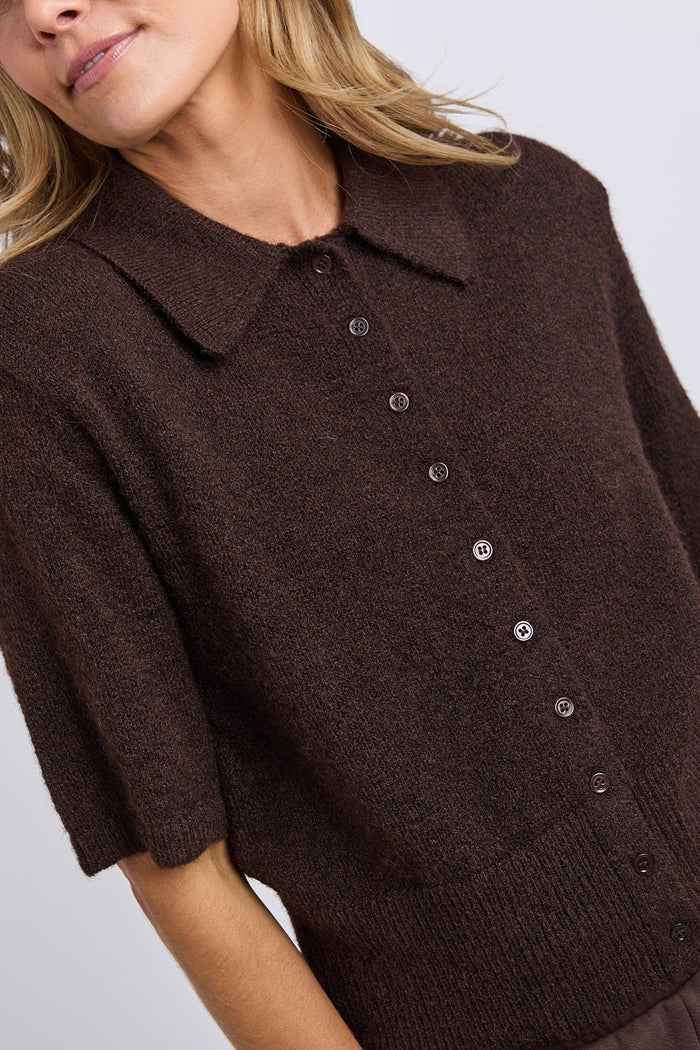 Fernie Button Knit | Coffee Bean