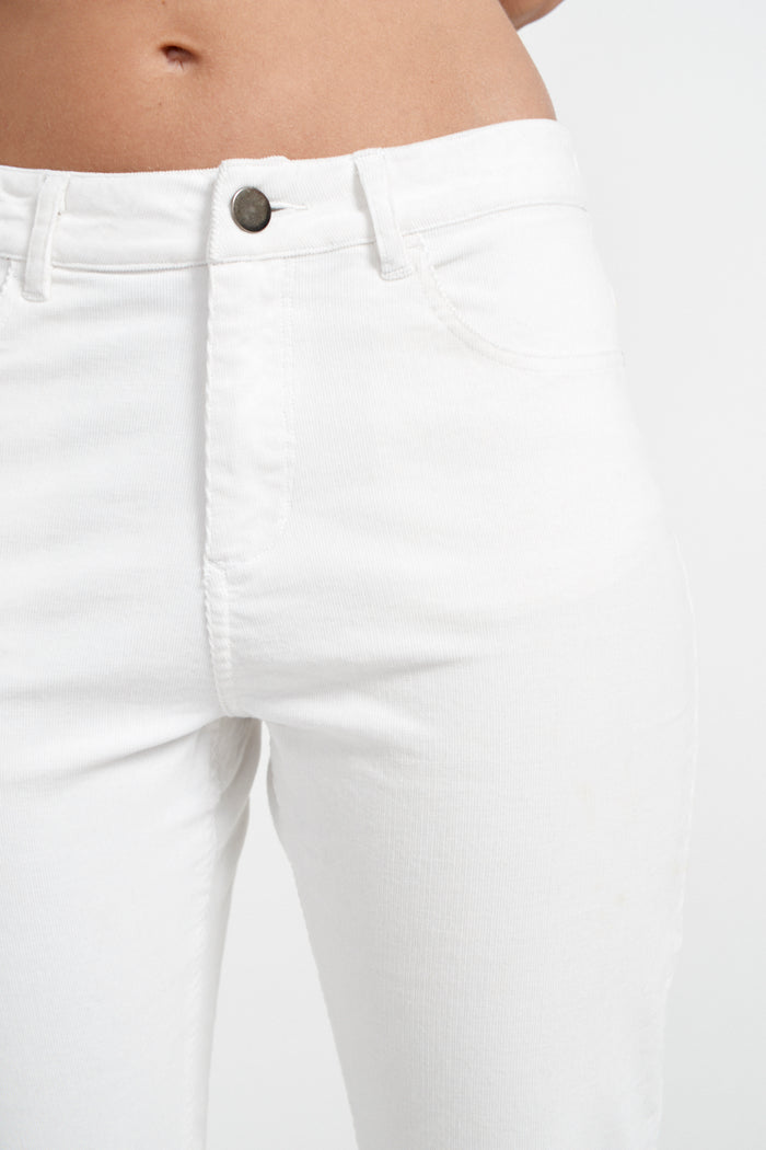 Fluted Cord Jean in White