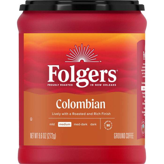 Folgers Colombian Coffee, Medium Roast Ground Coffee, 9.6 Ounce Canister