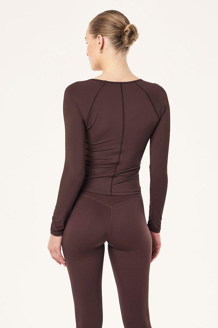 Foundation V Neck Long Sleeve Top | Dark Plum
