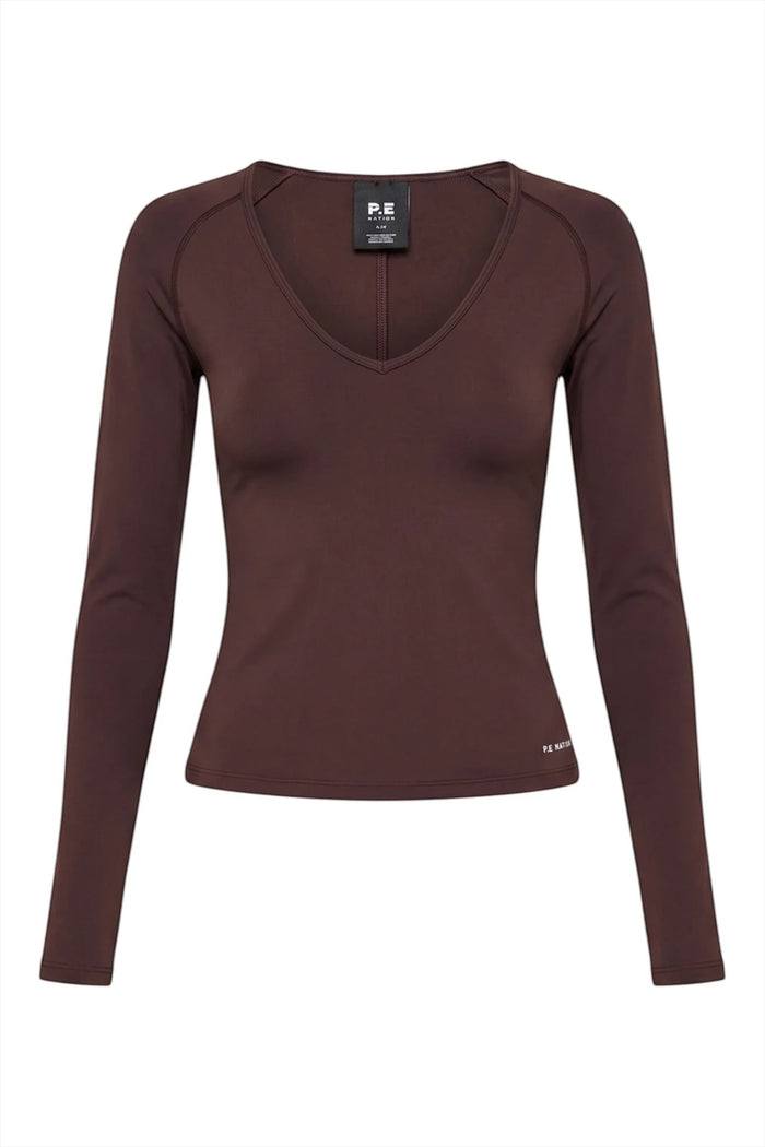 Foundation V Neck Long Sleeve Top | Dark Plum