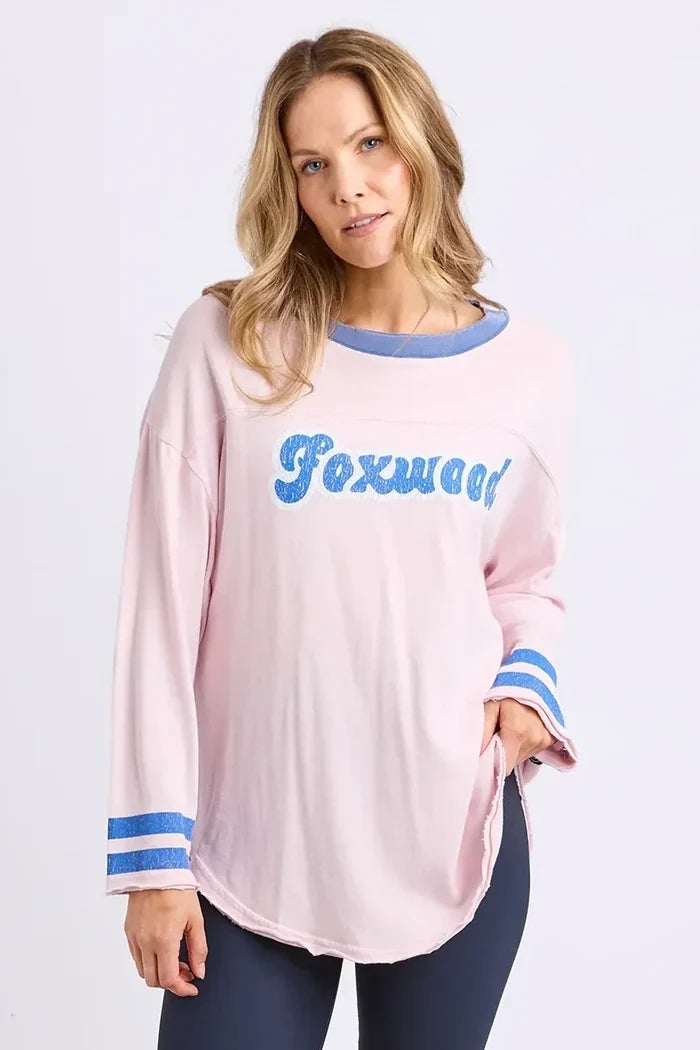 Foxwood Ringer Long Sleeve Tee | Pale Pink