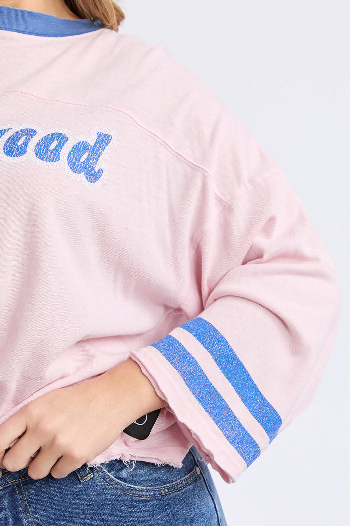 Foxwood Ringer Long Sleeve Tee | Pale Pink