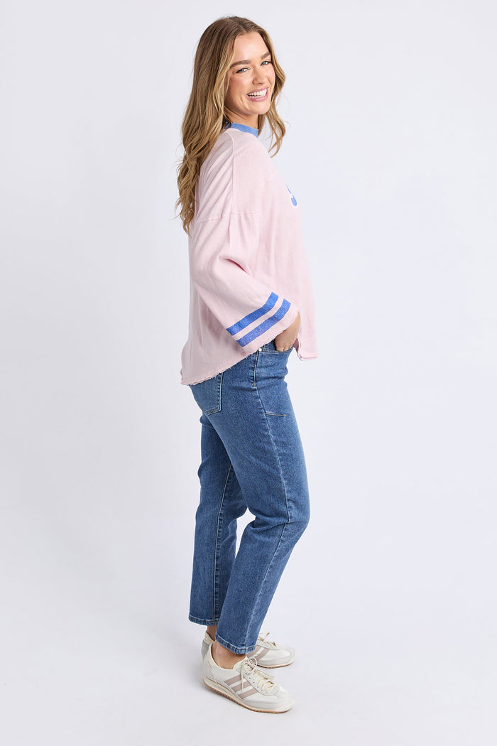 Foxwood Ringer Long Sleeve Tee | Pale Pink