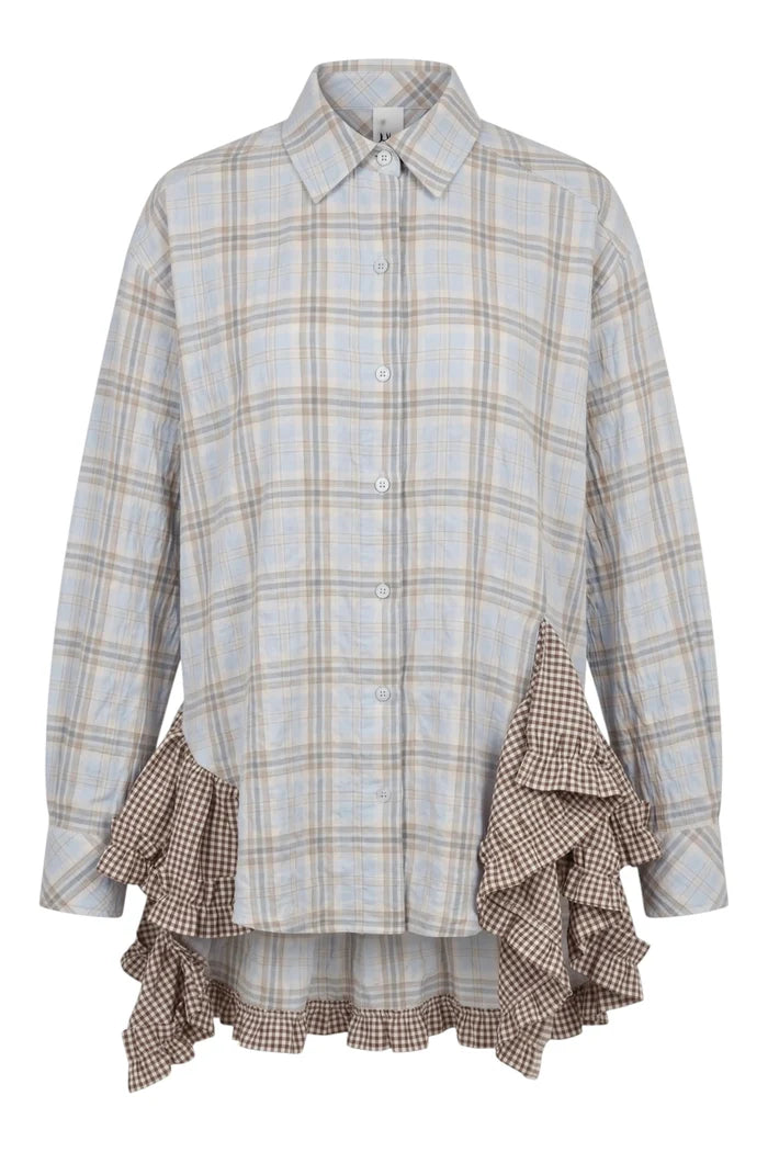 Framed Shirt | Blue Check/Brown