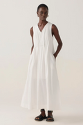 Frankie Dress | White Spotty Cotton