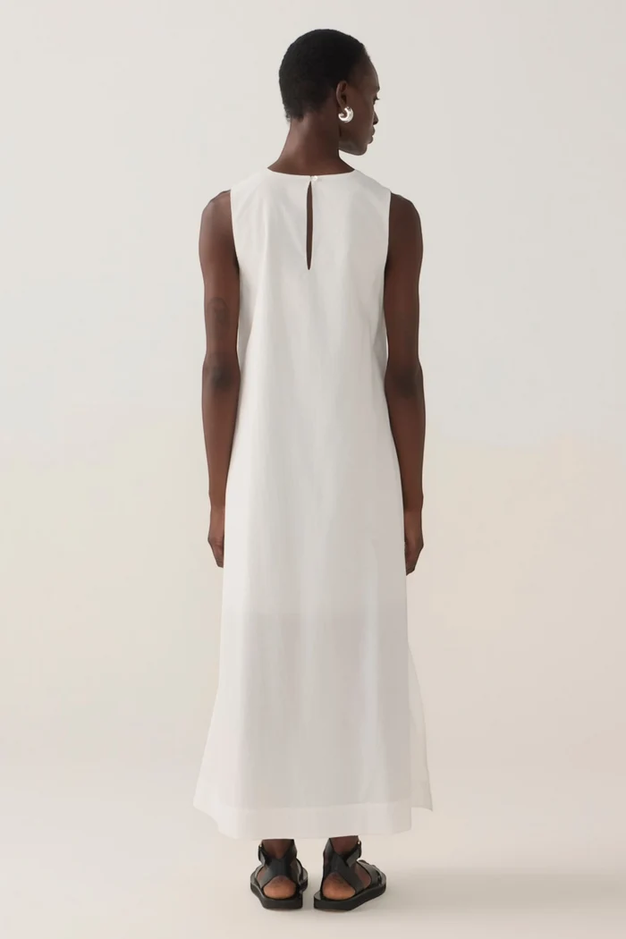 Frankie Dress | White Spotty Cotton