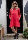GA182 Linen Tunic Dress in Red