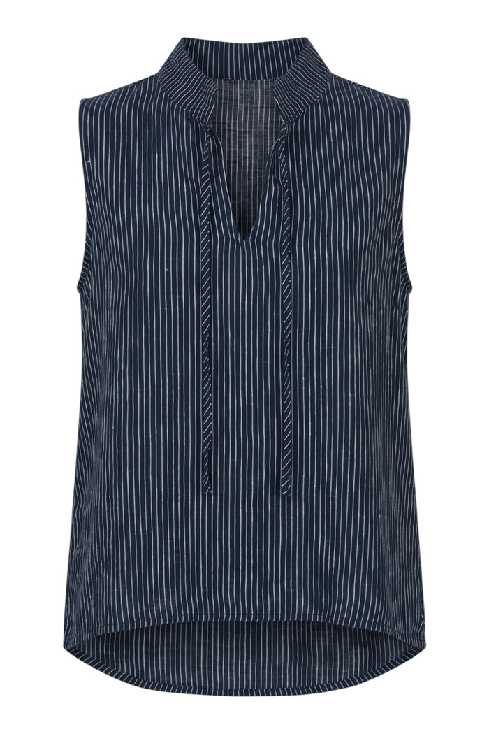 GA423 Neck Tie Sleeveless Top | Streamlined