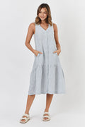 GA450 Linen Dress in Marine