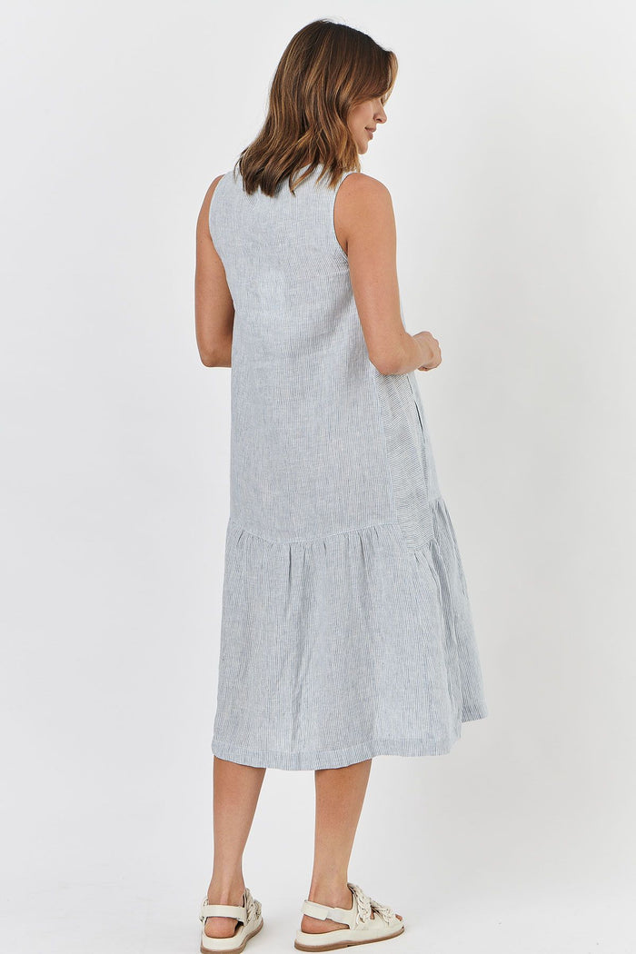 GA450 Linen Dress in Marine