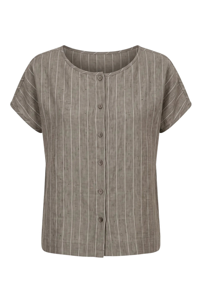GA504 Linen Button Down Top | Gauze