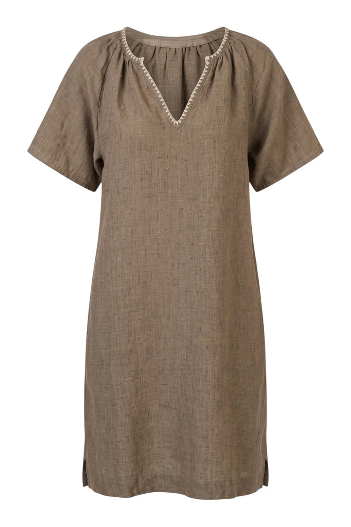 GA703 Linen Shift Dress | Agate