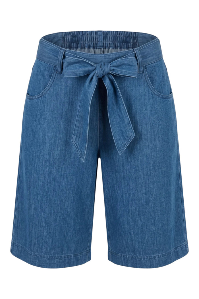 GA741 Belted Bermuda Shorts | Chambray
