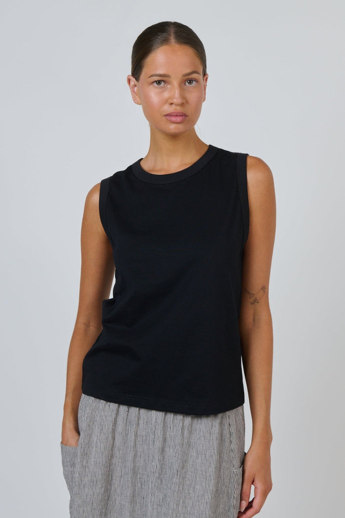 GA742 Cotton Sleeveless Top | Black
