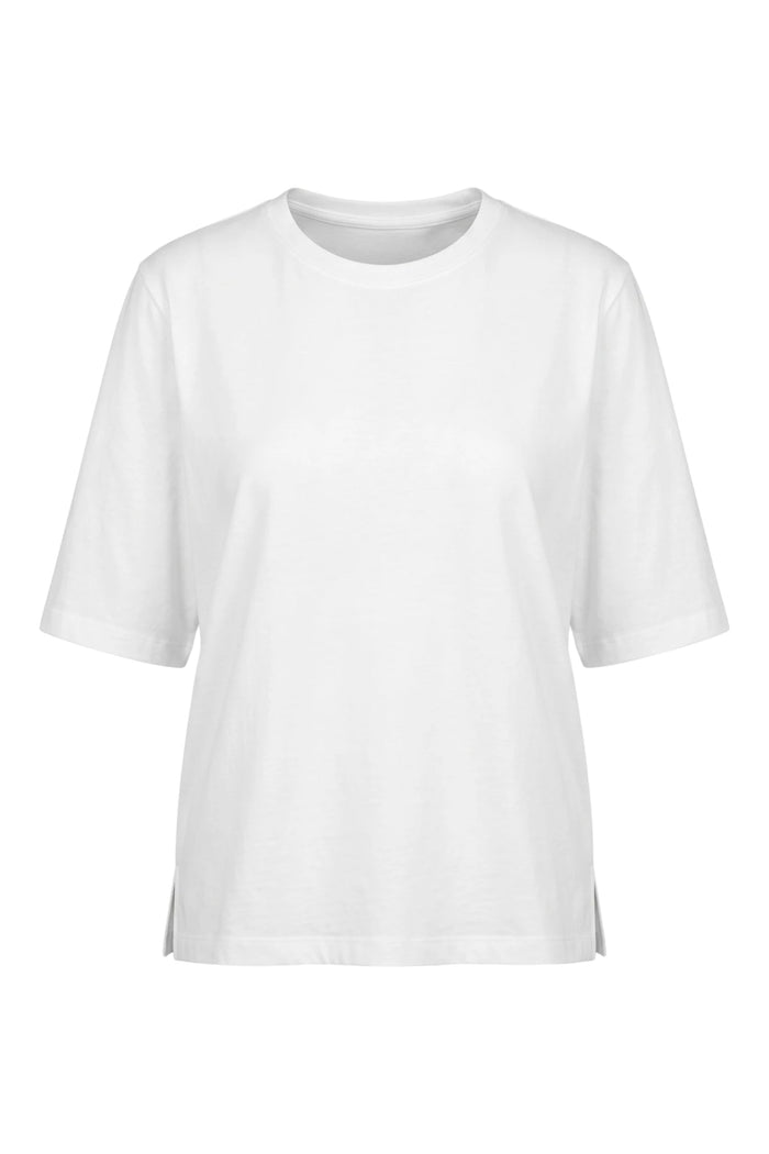 GA743 Drop Shoulder Crew Neck Top | White